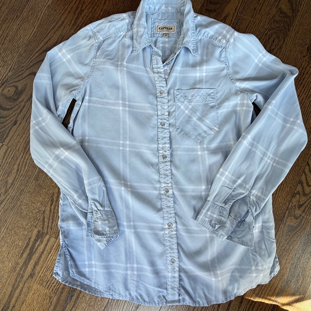 Express Blue Button Down - image 1